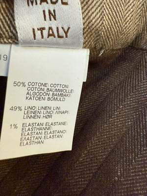 Brunello Cucinelli Taupe Linen-Cotton Drawstring Pants - Size IT 44 / US 8