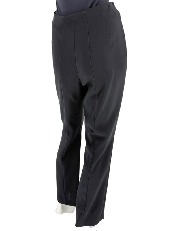 Akris Punto Black Cropped Pants with Velvet Side Stripe – Size US 8