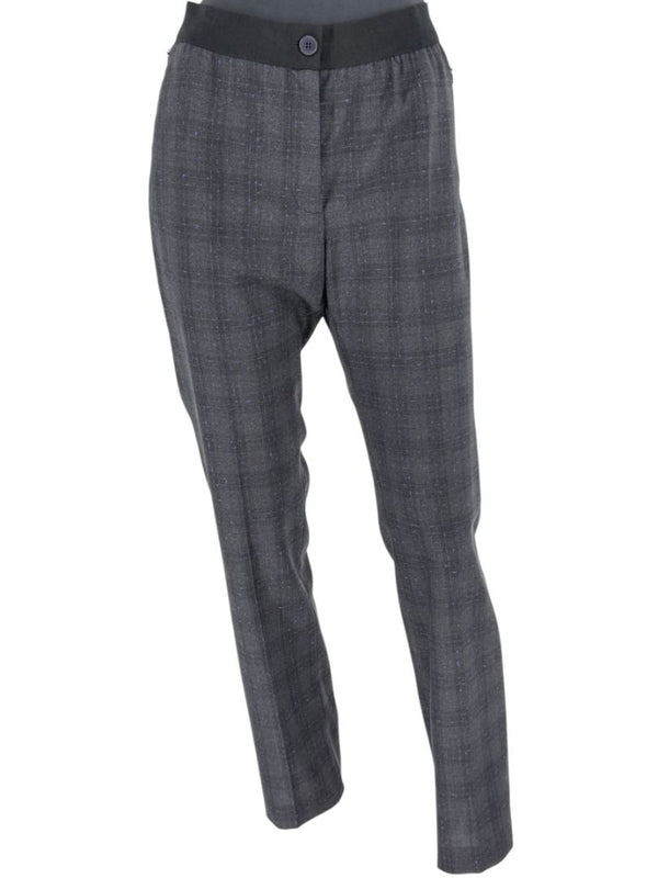 Akris Punto Grey Wool Suit with Purple Fleck Detailing – Size US 10
