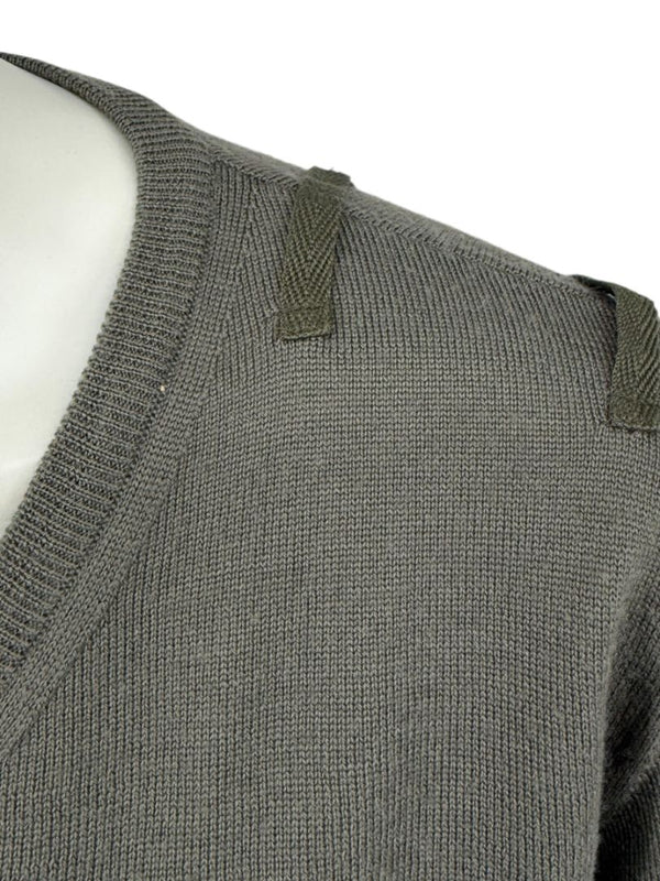 Burberry London Sage Green Merino Wool Military Sweater – Mens Size S