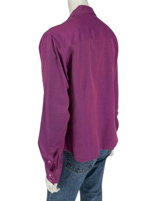 Craig Taylor Purple Egyptian Cotton Button-Front Blouse – Size XL