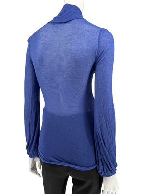 Custo Barcelona Textured Bouclé Knit & Sheer Sleeve Sweater – Size Small