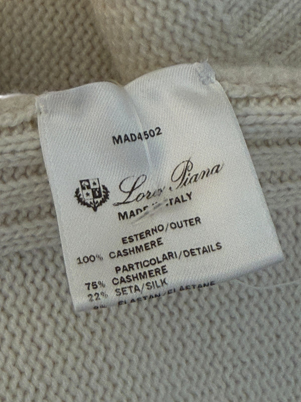 Loro Piana Ivory Cashmere & Silk Cowl-Neck Sweater – Size 44