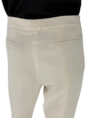 Pamella Roland Ivory Silk Tailored Pants – Fits Like XL