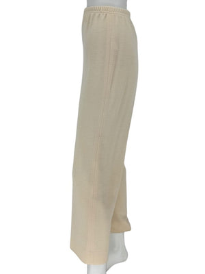 Caroline Rose Cream Elastic-Waist Pull-On Pants – Size XL