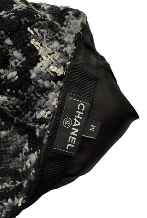 Chanel Black Tweed Hat - Medium