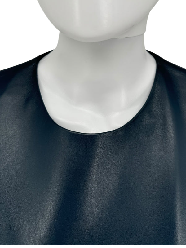 Lanvin Blue Leather Mini Dress - Size 38