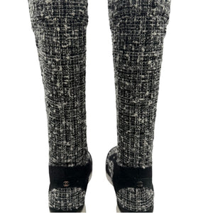 Chanel Tweed & Suede Lace-Up Knee-High Sneakers – Size 40 (EU)