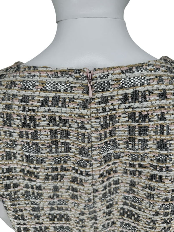 Pamella Roland Metallic Tweed Sheath Dress