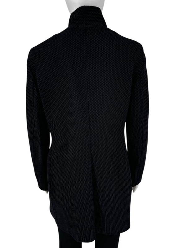 Akris Punto Black Honeycomb Zip Jacket - Size 10