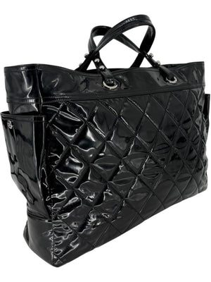 Chanel Paris-Biarritz XL Tote in Black Patent Vinyl