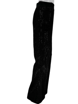 Pamella Roland Black Sequin Beaded Tuxedo Suit – Size 6