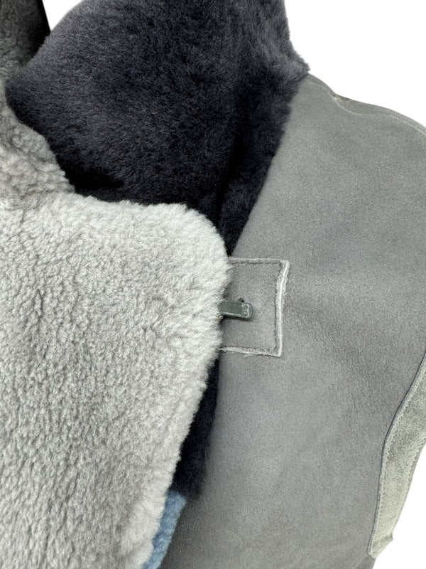 Akris Colorblock Shearling Patchwork Vest – Size 10