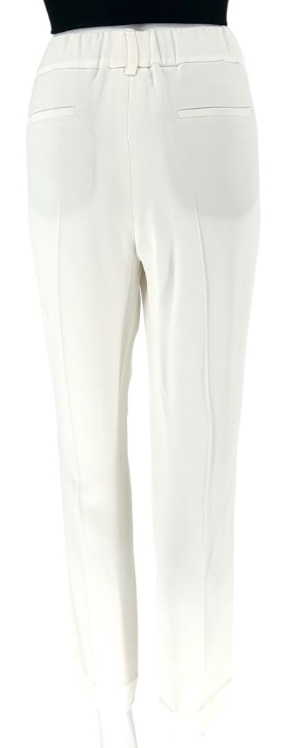 Brunello Cucinelli Ivory Cropped Trousers with Monili Trim – Size US 8 / IT 44