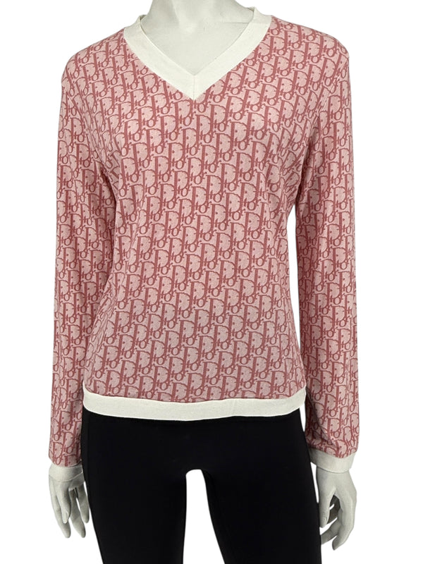 Christian Dior by John Galliano Diorissimo V-Neck Long Sleeve Shirt – Size FR 44