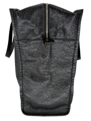 Balenciaga Black Arena Leather Bazar Shopper Tote Bag - XL