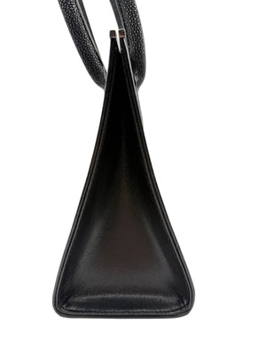 Crawford Black Shagreen/Stingray Top Handle Bag w/ 925 Silver Hardware