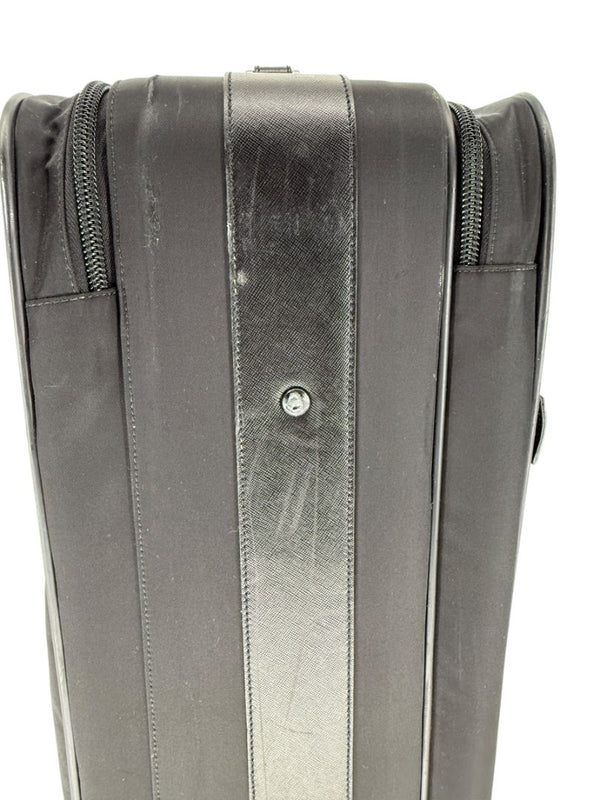 Prada Black Nylon Rolling Suitcase with Saffiano Leather Trim – 26.5" x 17.5" x 9.5"