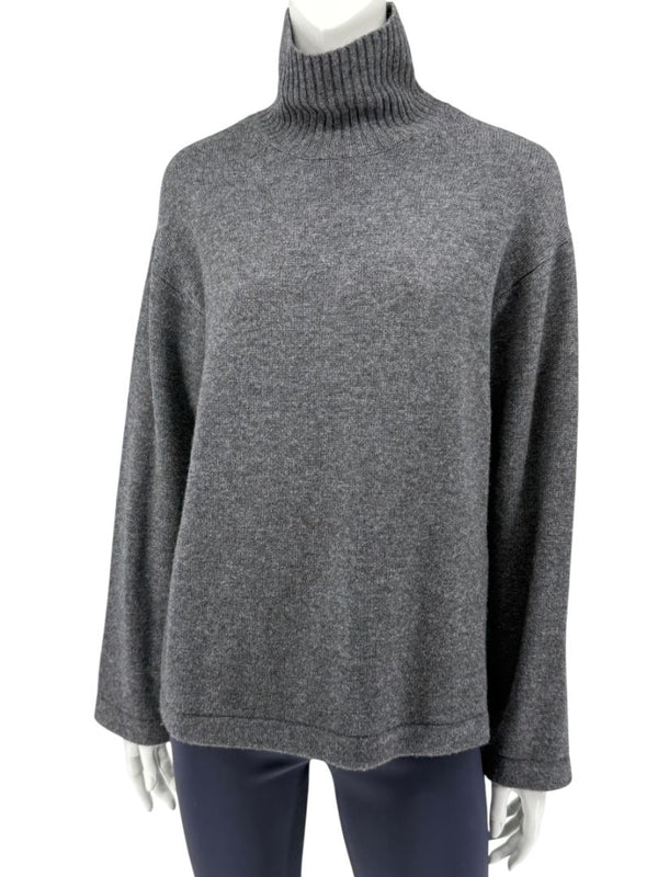 S MaxMara Charcoal Wool-Cashmere Turtleneck Sweater – Size S
