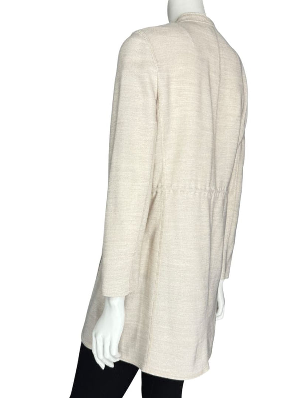 Akris Beige Open-Front Long Jacket – Size US 10