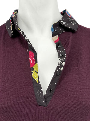 Moschino Virgin Wool Sweater with Sheer Floral Sleeves – Size 8 (IT 38)