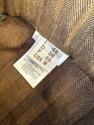 Brunello Cucinelli Taupe Linen-Cotton Drawstring Pants - Size IT 44 / US 8