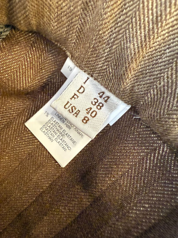 Brunello Cucinelli Taupe Linen-Cotton Drawstring Pants - Size IT 44 / US 8