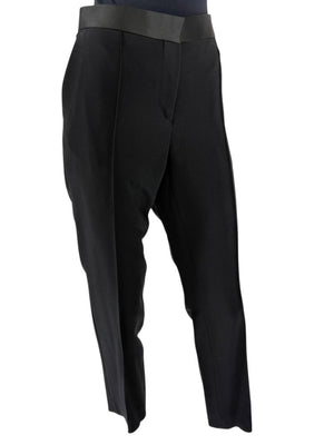 Céline Black Cropped Trousers with Satin Waistband – Size IT 42