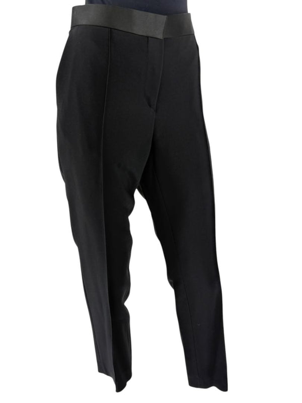 Céline Black Cropped Trousers with Satin Waistband – Size IT 42
