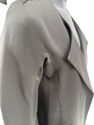 Pamella Roland Black Open-Front Longline Coat – Large
