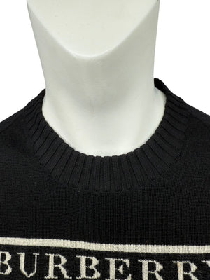 Burberry London Black Wool Logo Sweater – Size L