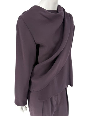 Ron Leal Aubergine Wool-Blend Two-Piece Set – Size 12