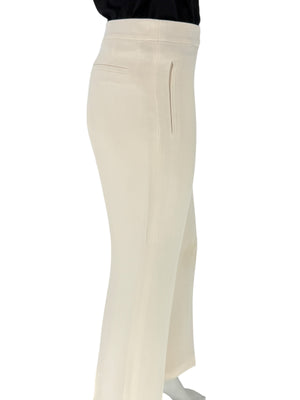 Pamella Roland Ivory Silk Tailored Pants – Fits Like XL