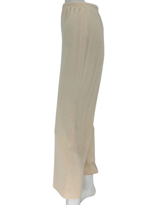 Caroline Rose Cream Elastic-Waist Pull-On Pants – Size XL