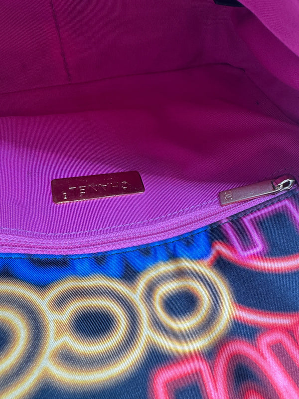 Chanel 19 Flap Bag Quilted Graffiti Print Fabric - Medium