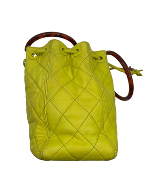 Chanel Matelasse Handbag Tortoise Shell Purse in Avocado Lime