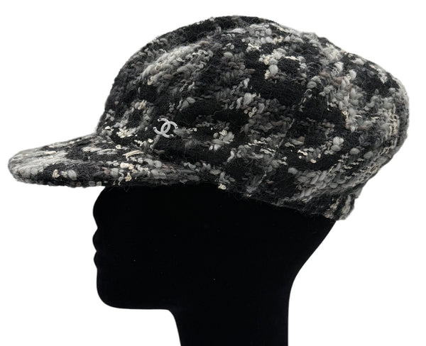 Chanel Black Tweed Hat - Medium