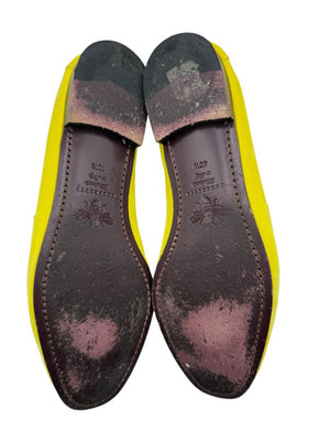 Bougeotte Penny Loafers in Neon Yellow Suede – Size 40.5