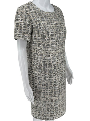 Pamella Roland Metallic Tweed Sheath Dress