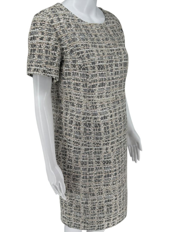 Pamella Roland Metallic Tweed Sheath Dress