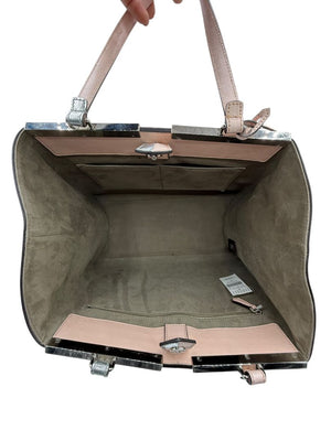 Fendi Pink/Silver Grained Leather 3Jours Large Shopper Tote Bag