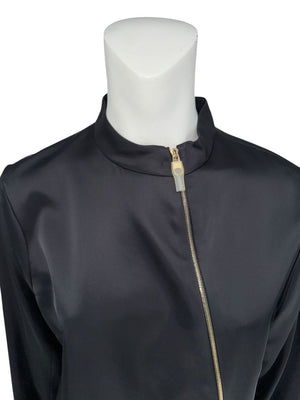 Christian Dior Black Asymmetric-Zip Blouse – Size FR 44 (US 12)