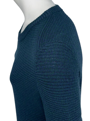 Proenza Schouler Blue Wool & Cashmere Ribbed Knit Dress - Medium