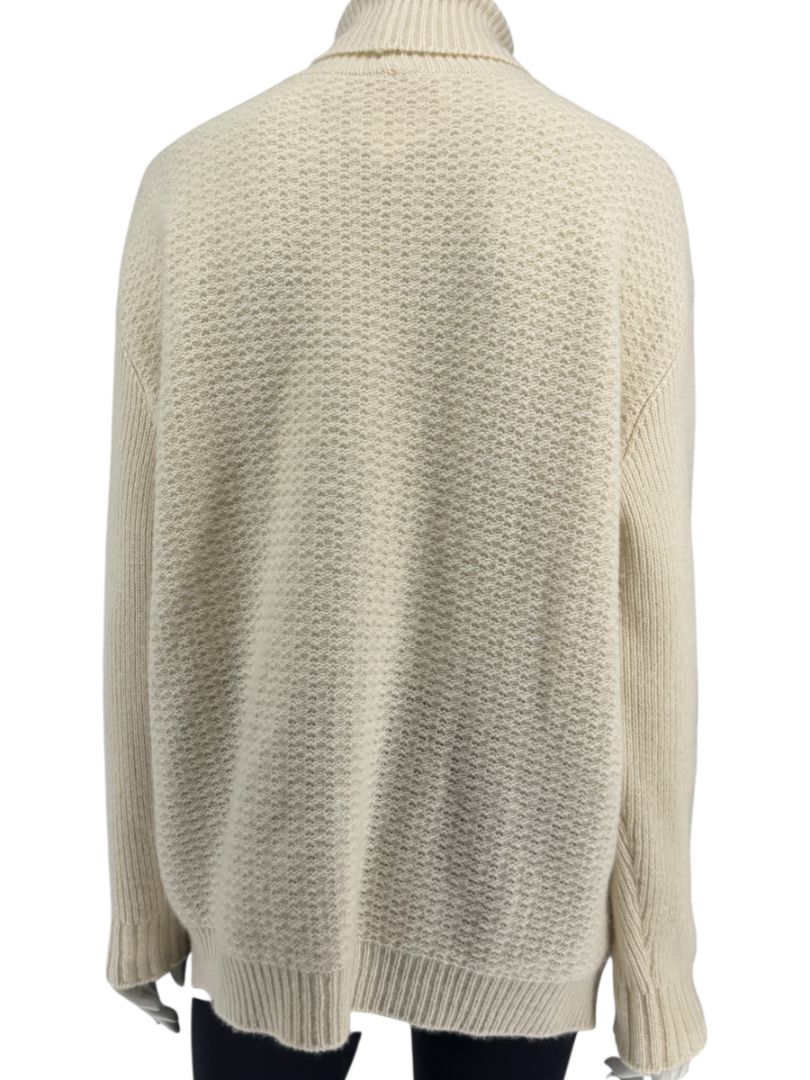 Marni Cream Textured Wool Turtleneck Sweater – Size IT 42