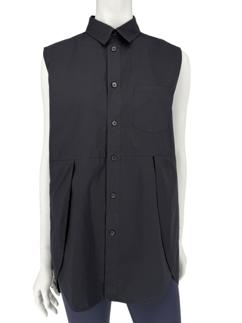 Marni Black Cotton Sleeveless Button-Front Shirt – Size IT 42