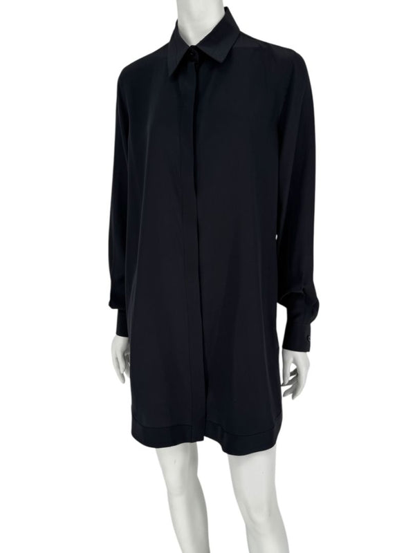 Givenchy Black Silk Tunic Shirt Dress – Size FR 42 (Fits Like M/L)