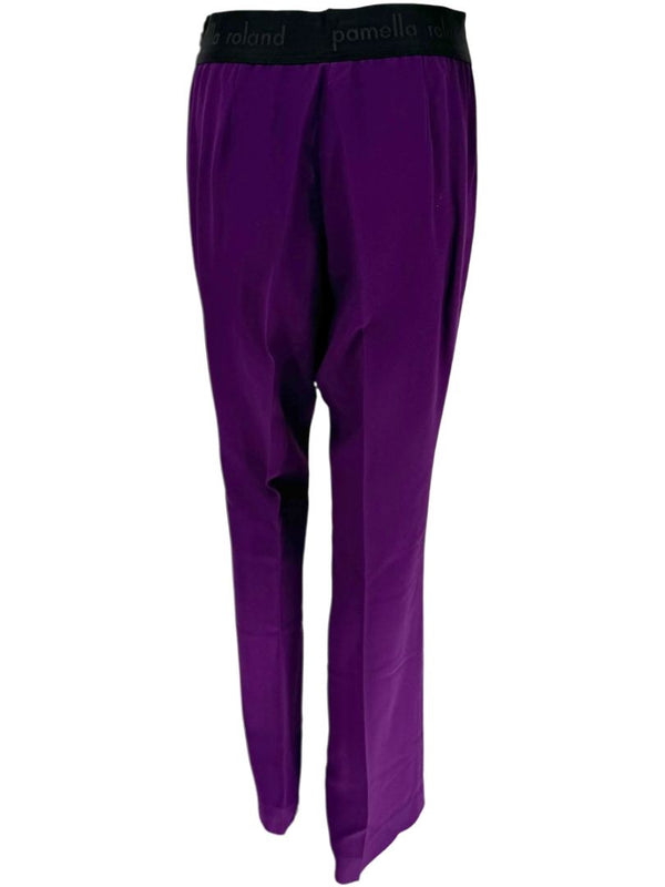Pamella Roland Purple Crystal-Embellished Three-Piece Pant Suit – Large