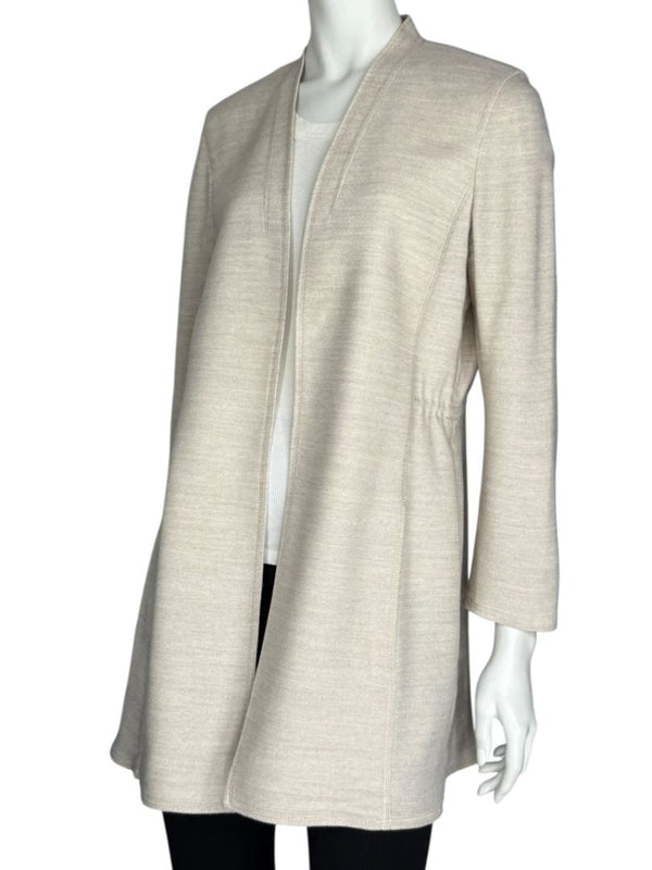 Akris Beige Open-Front Long Jacket – Size US 10