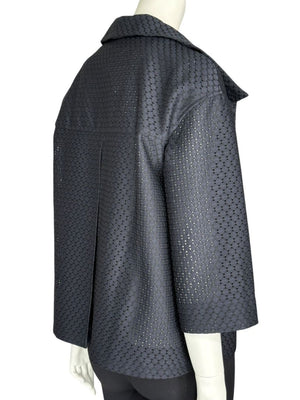 Akris Punto Navy Laser-Cut Jacket – Size US 6