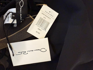 Oscar de la Renta Resort 2019 Black Silk Embroidered Illusion Neck Blouse – Size 8 - NWT